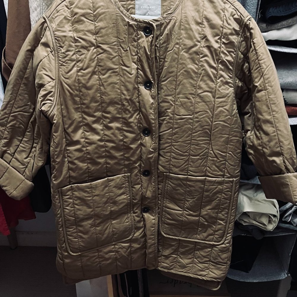 EVERLANE PARKA JACKET HIP LENGTH COTTON IN TAN SZ L (US 12)